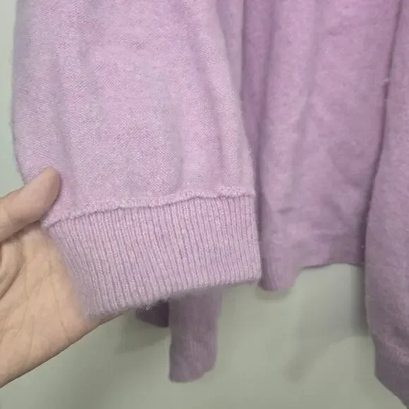 Free People Cashmere Duster Cardigan Size S Park Ave Lilac Pink Pockets Longline - Picture 5 of 9